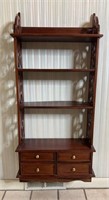 Antique Cherry Chippendale Style Solid Wood Shelf