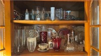 Two shelf lots of kitchen China and glassware,