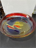 Large Colorful Glass Bowl