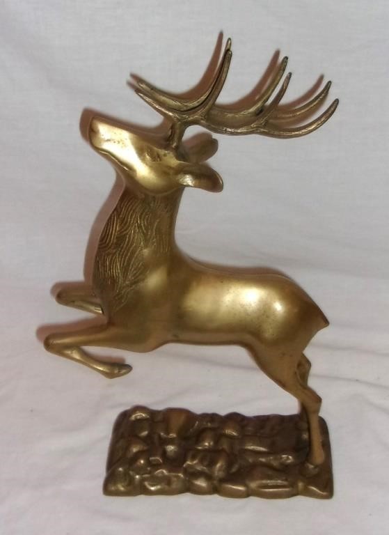 Vintage brass deer figurine.