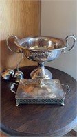 3 pieces, silver plate, large to handle fruit