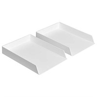 Basics Plastic Desk Organizer - Letter Tray White