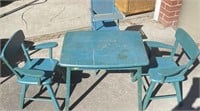 Vintage Childs Table, Chairs & High Chair