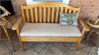 Pine bench with storage under the seat, comes