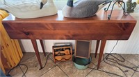 Long drop leaf sofa table by Seely furniture,