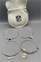 Lot 4 Bracelets Steelers, Pitt, Whistle, Gem NFL.