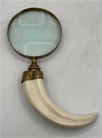 VTG Nautical Brass Magnifying Glass w/ Curved Horn