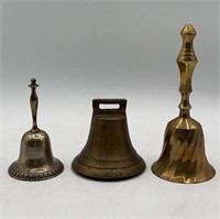 3 Vintage/Antique Brass Bells