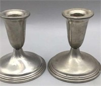 Empire Pewter Weighed Candles Stick Holders