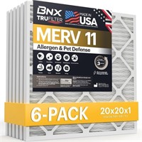 BNX TruFilter 20x20x1 Air Filter MERV 11 (6-Pack)