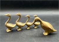 2 Solid Brass Duck Figurines