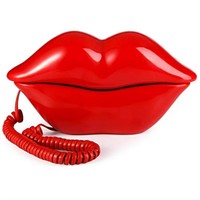 Suwimut Red Mouth Telephone, Wired Novelty Cute