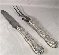 Tiffany & Co Sterling Carving Fork & Knife