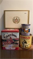 3 vintage tobacco tins, and one Don Diego
