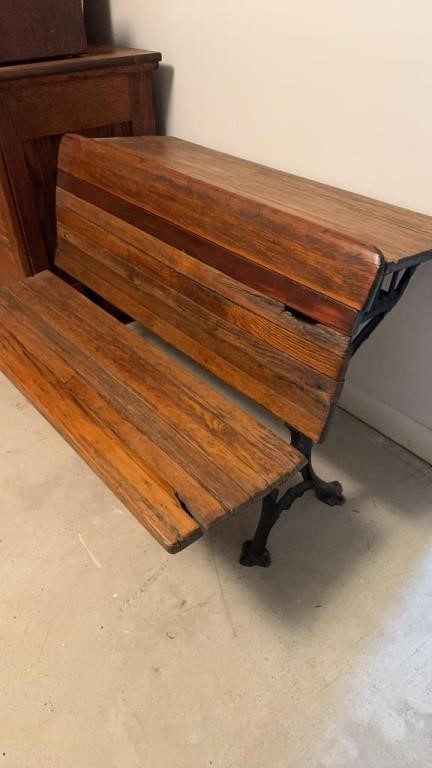 Double seat school desk with flip up seat, good