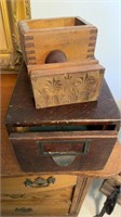 Antique single drawer file card, storage box, and