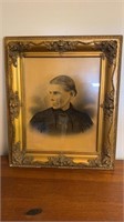 Antique gold, gesso and wood frame, the portrait