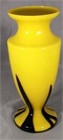 Czech Fluorescing Yellow Tango with Drip Vase