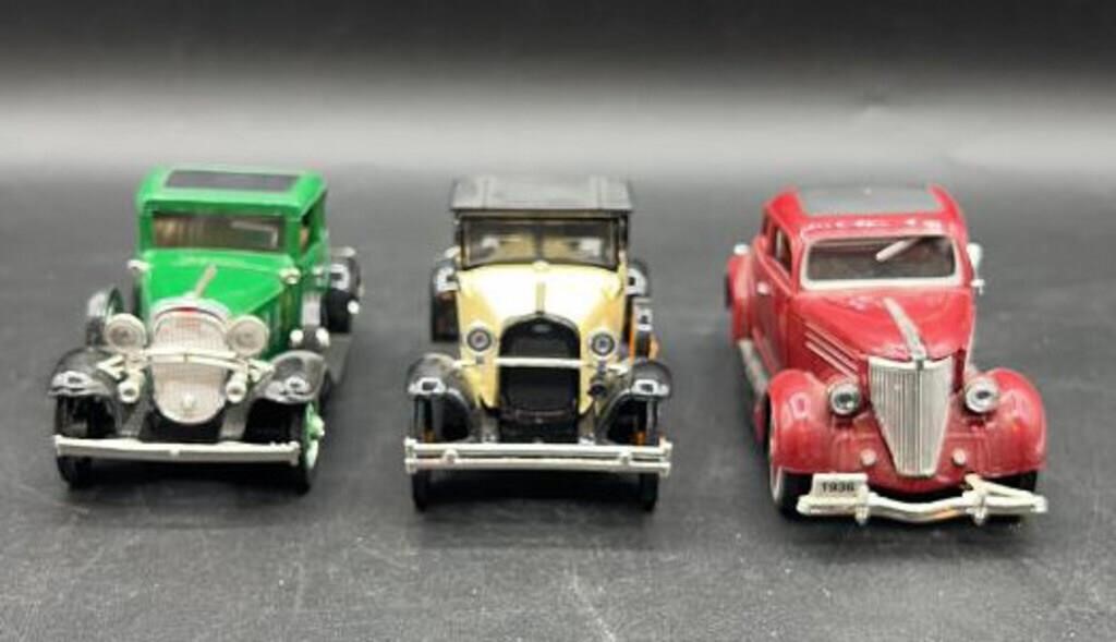 3 Vintage National Motor Museum Toy Cars