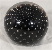 Fluorescing Black Controlled Bubble Paperweight