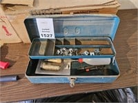 Metal Toolbox with various items