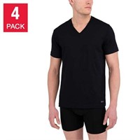 4-Pk Bench Men's SM V-Neck T-shirt, Black Small