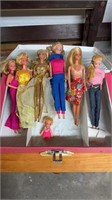 Six vintage 1966 Barbie dolls, most are dated