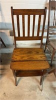 Antique oak metamorphic ladder chair, Hengen in