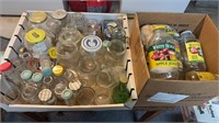 Collection of vintage bottles, including some