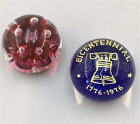 J.B. Bubble & Gentile Glass Paperweights