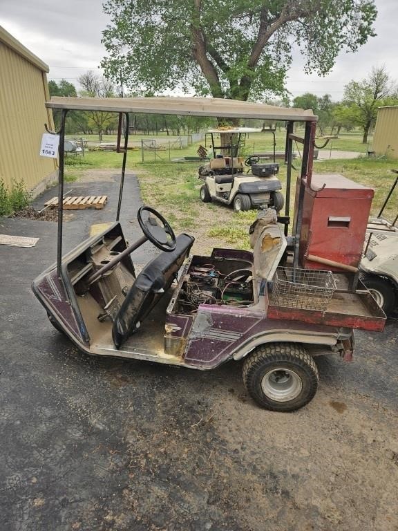 E-Z-GO Textron Golf Cart with toolbox