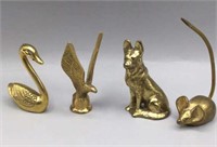 Brass Swan, Eagle, Dog and Mouse