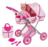 Lissi $35 Retail Doll Pram With 13" Baby Doll And