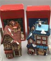 Dickens Lighted Porcelain Houses in Boxes