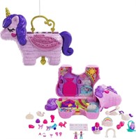 Polly Pocket 2-in-1 Travel Toy Playset, Unicorn