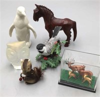Collectible  Animals, Lenox Bird, Squirrel, Horse+
