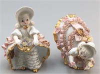 Lefton Porcelain Bloomer Girls Figurines