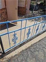Various Panels of Blue Painted Metal Fence