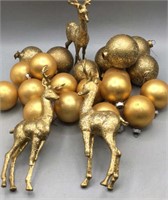 Gold Glitter Christmas Ornaments.