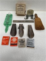Vintage advertising - broom holder lot
