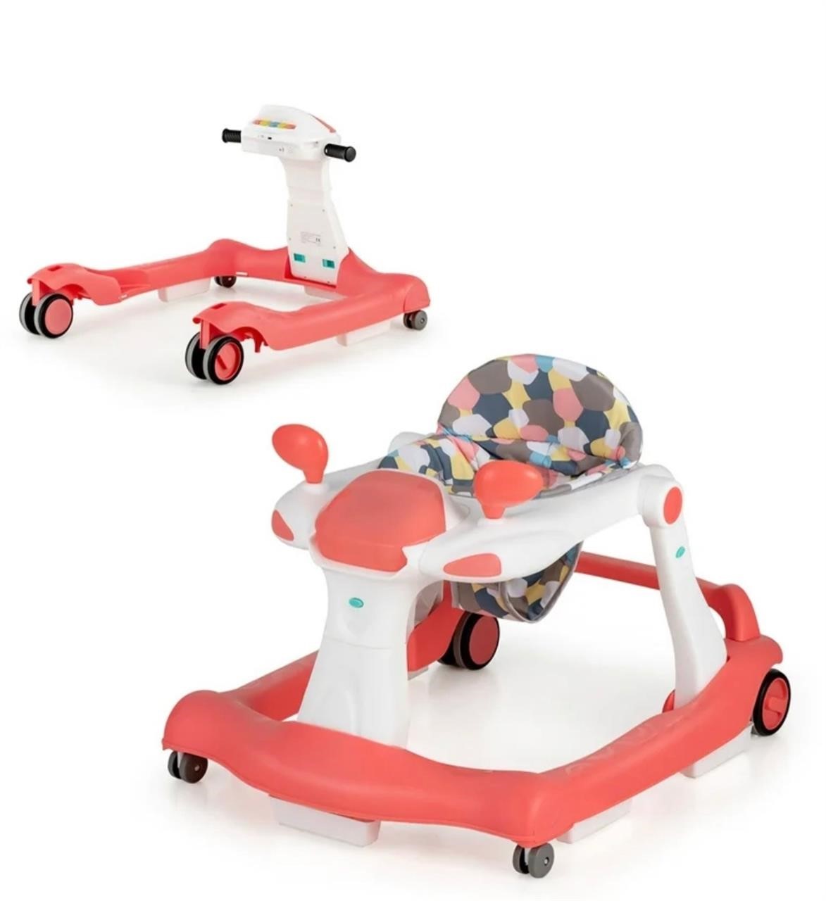 2-in-1 Baby Walker Foldable Activity Push Walker