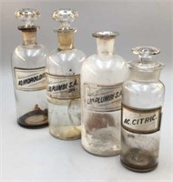 Vintage Fluorecsing Apothecary Bottles