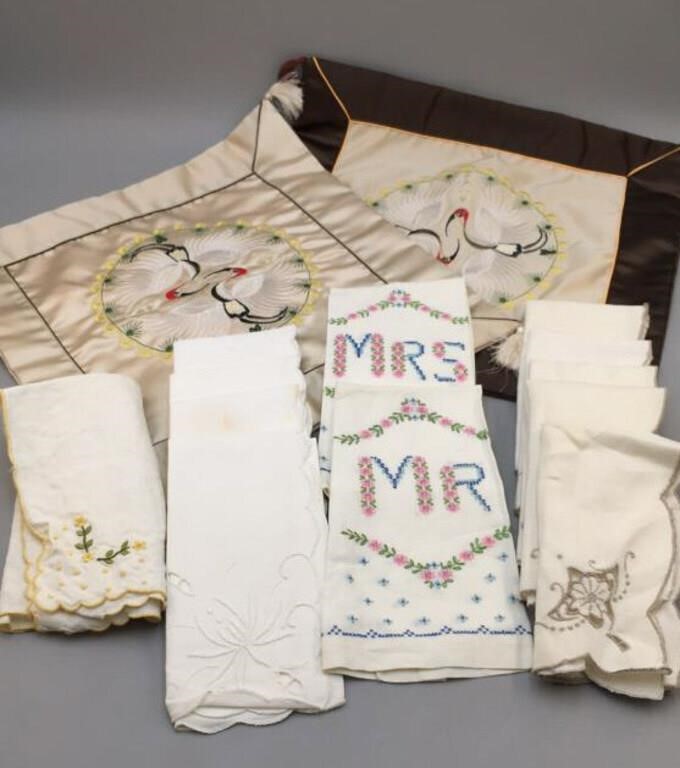 Vintage Satin Pillow Covers & Linens