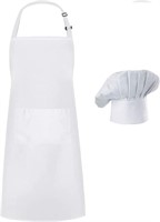 Chef Apron Hat Set, Chef Hat and Kitchen Adult