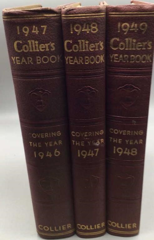 Colliers Year Books  Leather Bound Hard Backs.