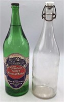 1960s Half Gallon Green Jug and Clear Jug Bottles