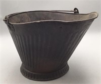Antique Metal Coal & Ash Bucket with Handles