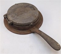 Antique Cast Iron Waffle Iron-Lyre Pattern
