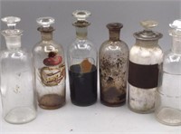 Fluorescing Apothecary Bottles -Lot of Six