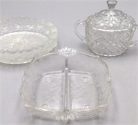Manganese  Fenton Cut Frosted  Crystal Candy Dish